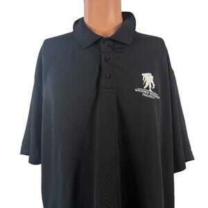Under Armour Wounded Warrior Project Polo Shirt Mens Size 2XL Black Heat Gear
